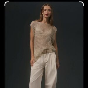 Anthropologie Maeve Shine crochet vest